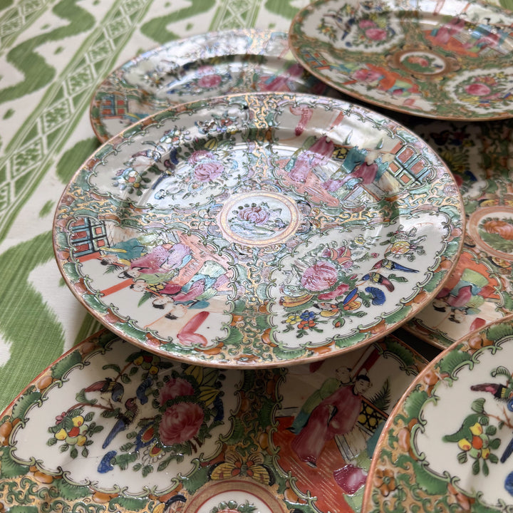 Antique 9.5" Rose Medallion Plates 