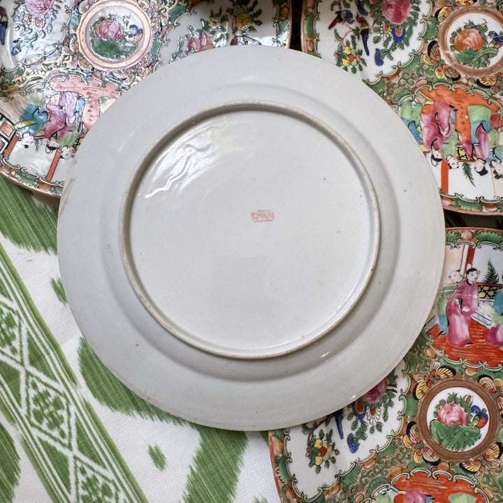 Antique 9.5" Rose Medallion Plates 