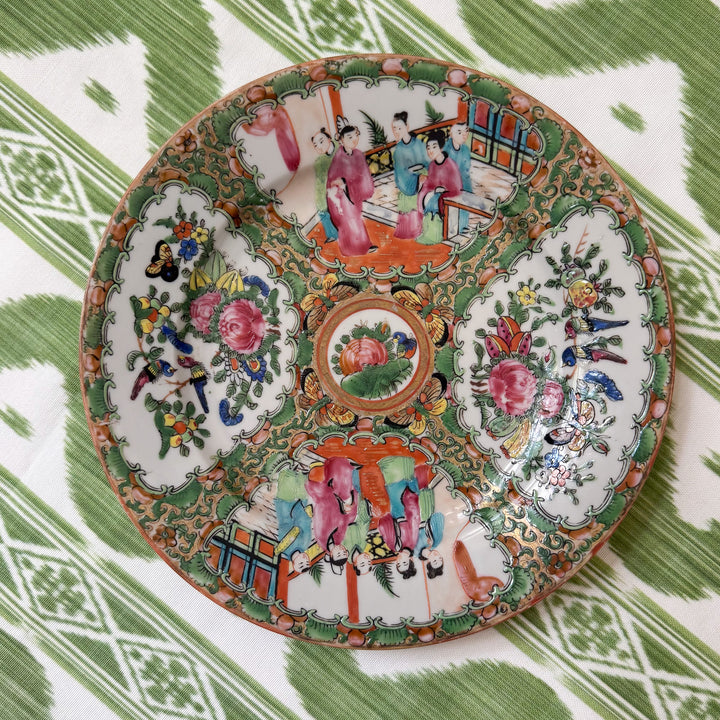 Antique 9.5" Rose Medallion Plates 