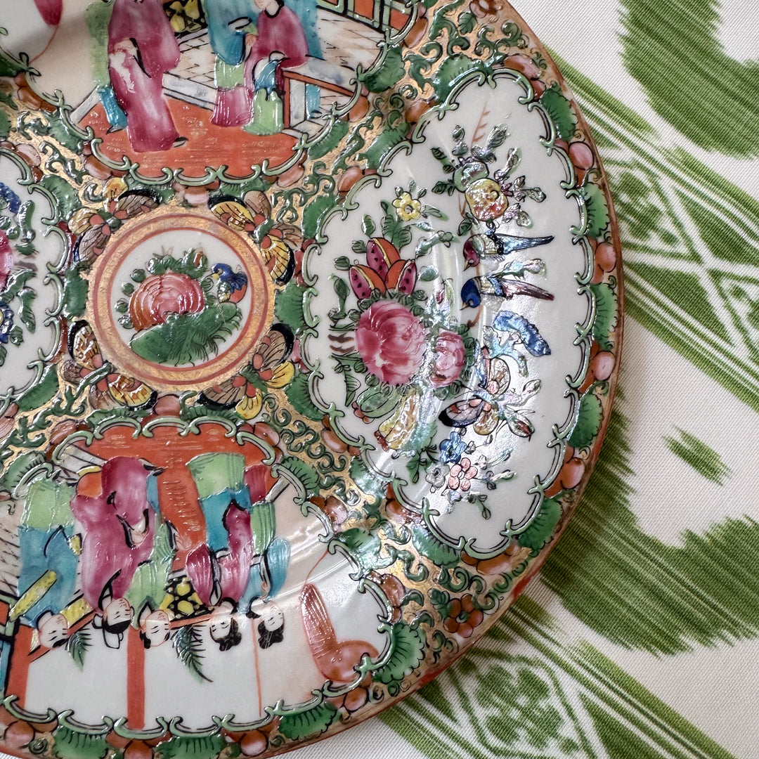 Antique 9.5" Rose Medallion Plates 