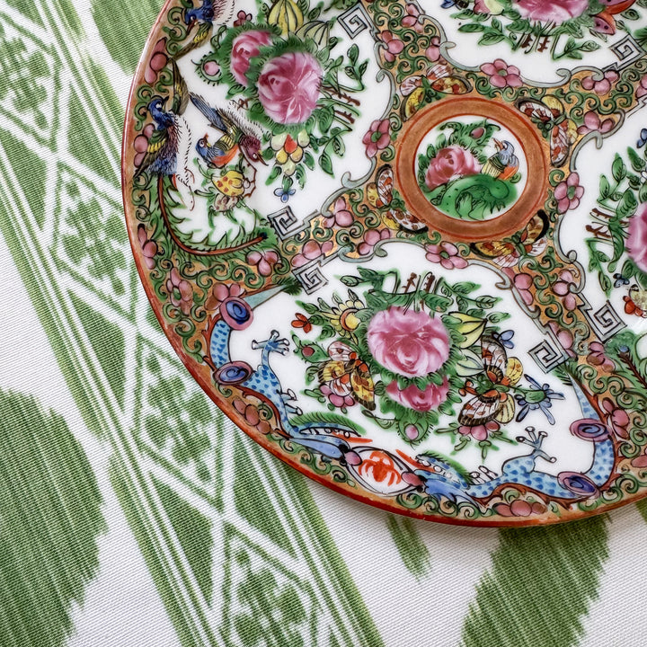 Antique Rose Canton Plates with Dragon Border - Priced Individually
