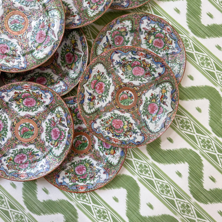 Antique Rose Canton Plates with Dragon Border - Priced Individually
