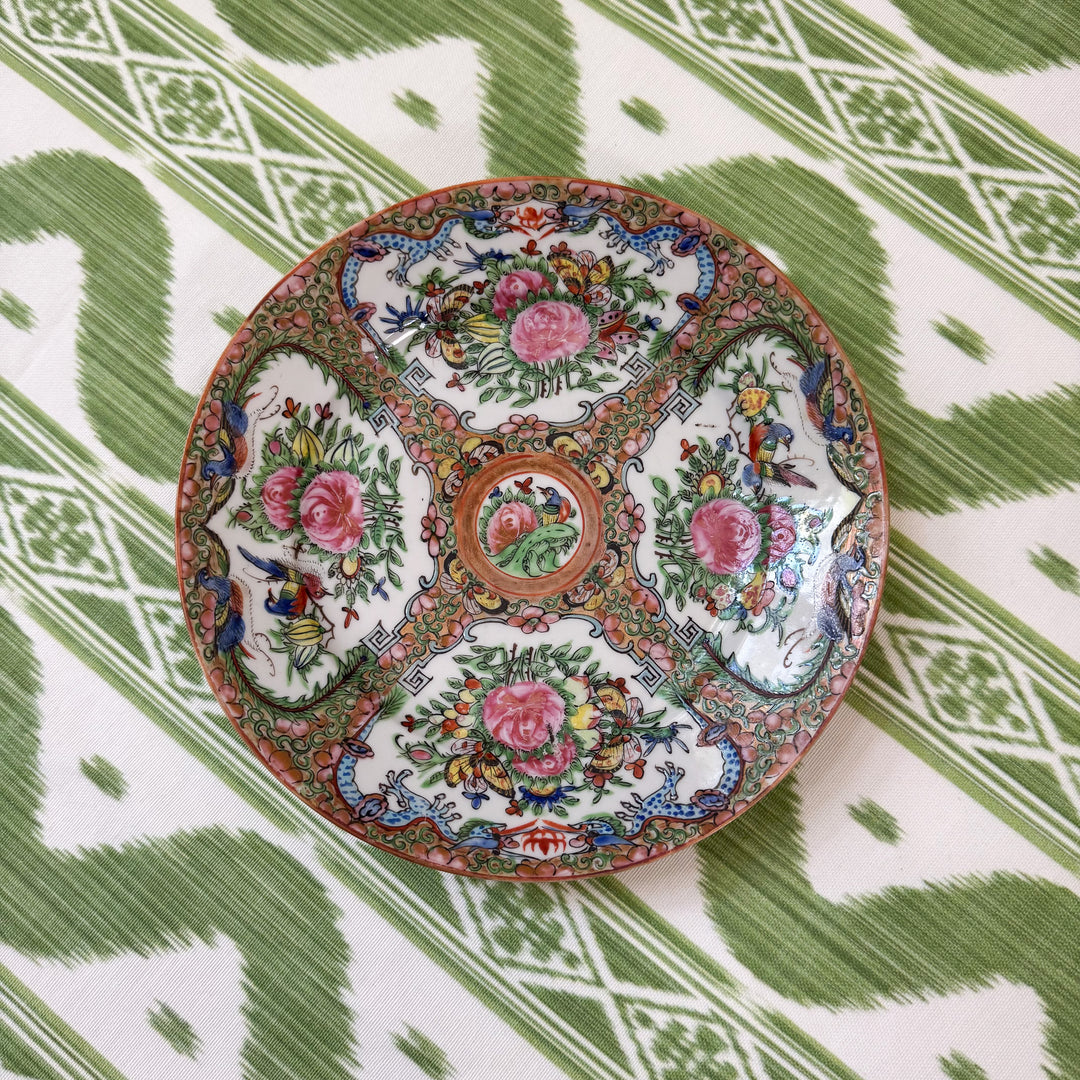 Antique Rose Canton Plates with Dragon Border - Priced Individually