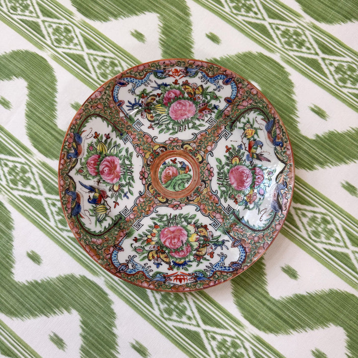 Antique Rose Canton Plates with Dragon Border - Priced Individually