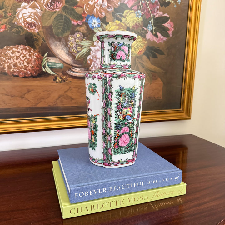 Vintage Rose Canton Vase