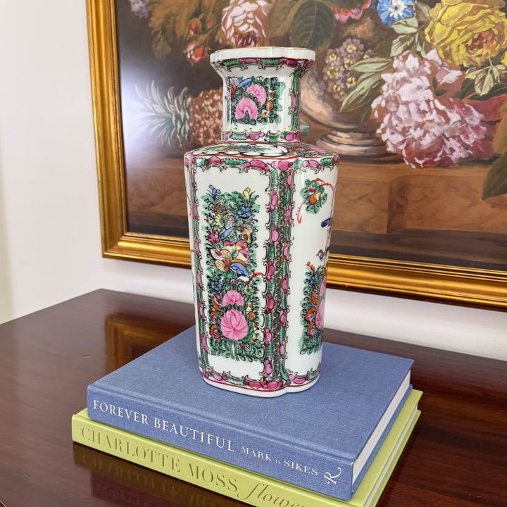 Vintage Rose Canton Vase