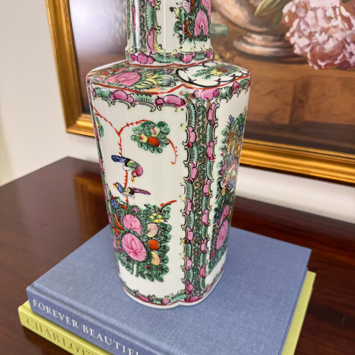Vintage Rose Canton Vase