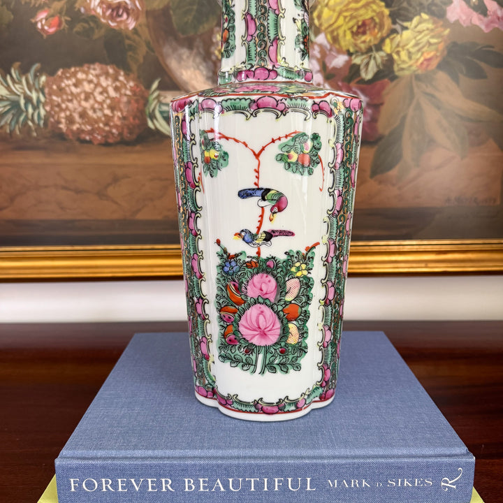 Vintage Rose Canton Vase