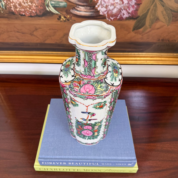 Vintage Rose Canton Vase