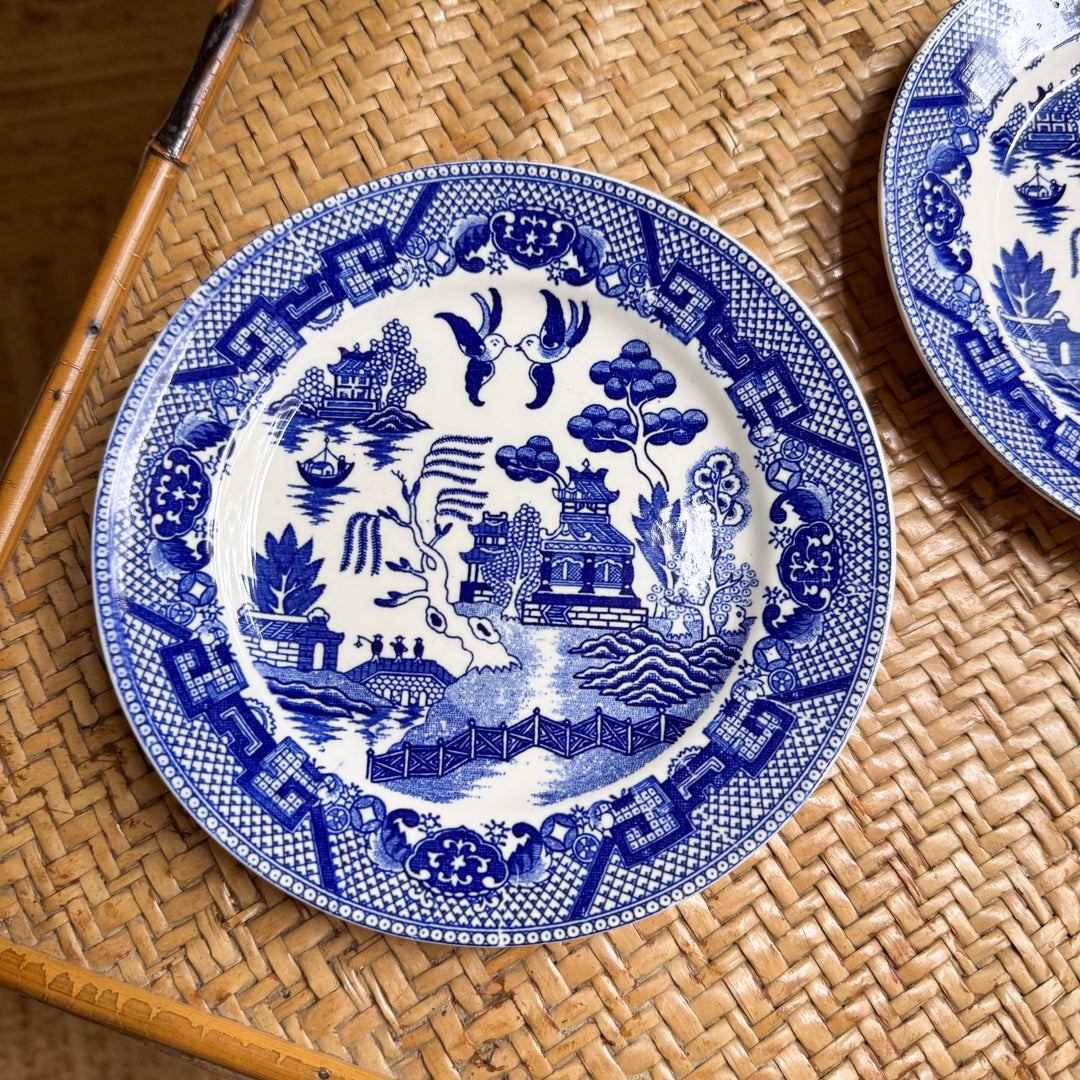 Pair of Vintage Blue Willow Small Plates