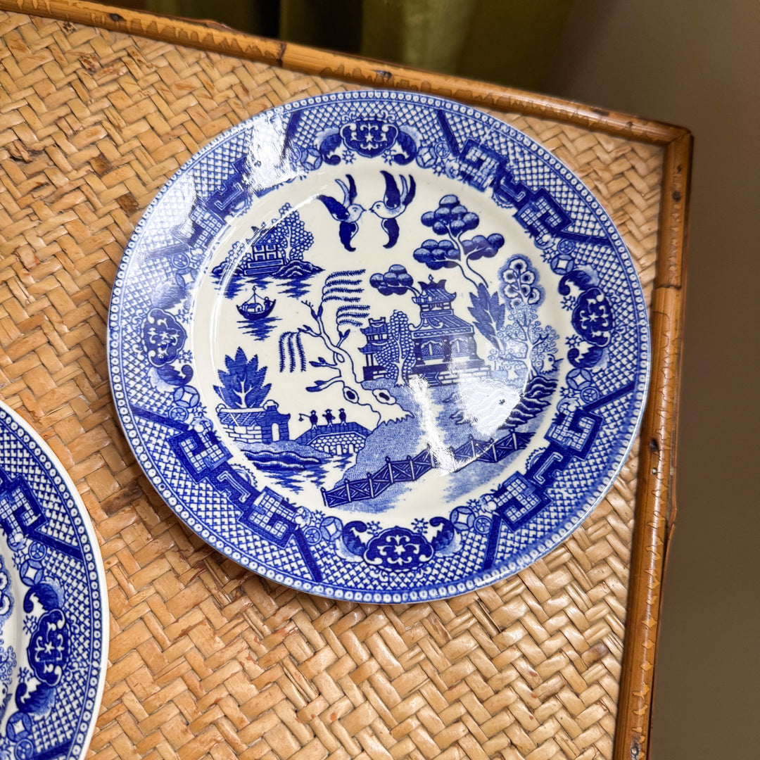 Pair of Vintage Blue Willow Small Plates