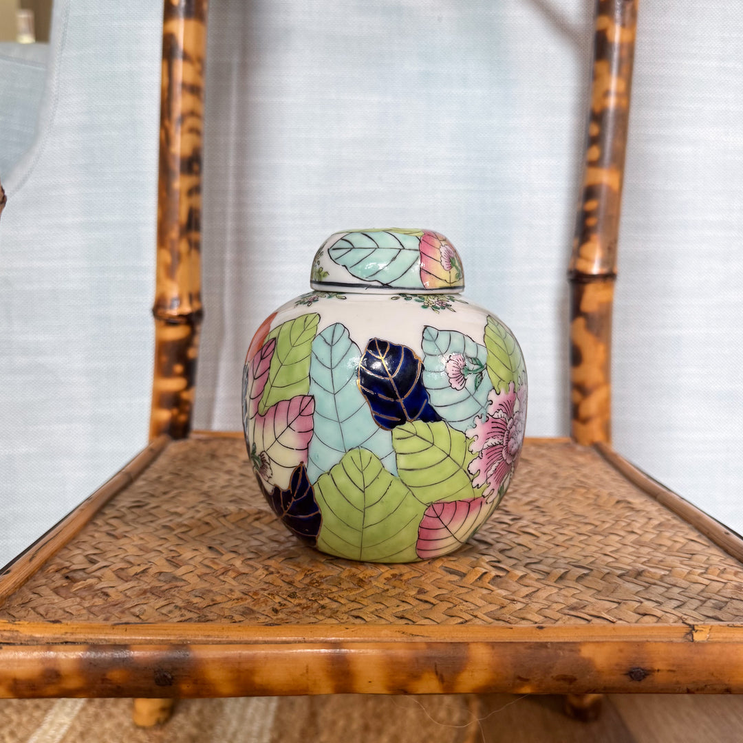 Vintage Mini Tobacco Leaf Ginger Jar