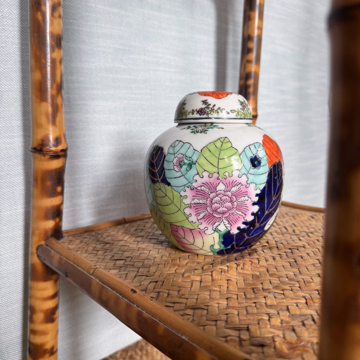 Vintage Mini Tobacco Leaf Ginger Jar