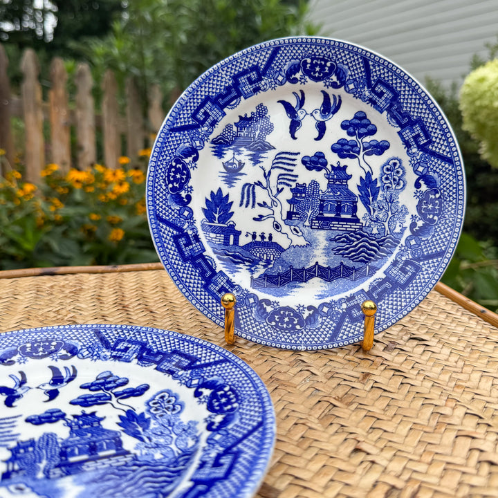 Pair of Vintage Blue Willow Small Plates