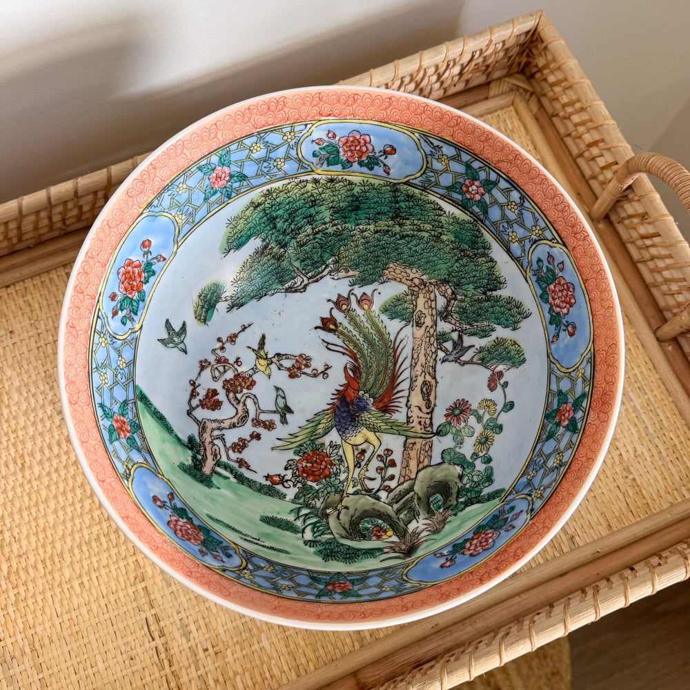 Vintage Chinoiserie Phoenix Bowl
