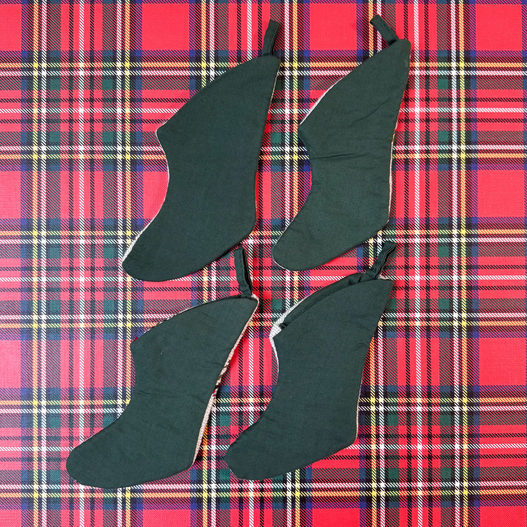 Set of Four Vintage Mini Needlepoint Stockings