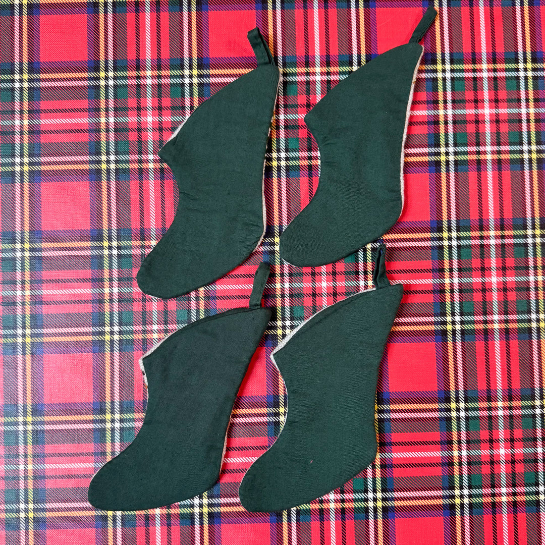Set of Four Vintage Mini Needlepoint Stockings – Style B