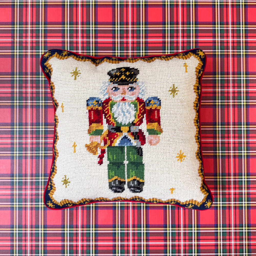 Vintage Nutcracker Needlepoint Pillow