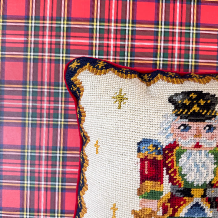 Vintage Nutcracker Needlepoint Pillow
