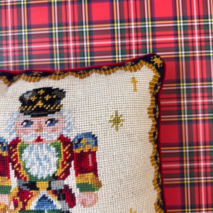 Vintage Nutcracker Needlepoint Pillow