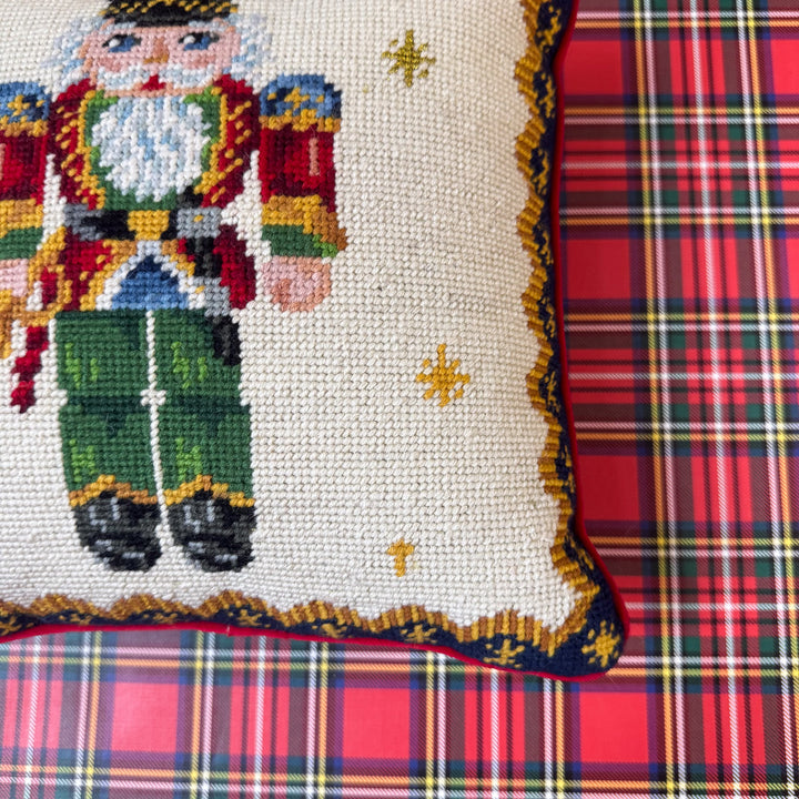 Vintage Nutcracker Needlepoint Pillow