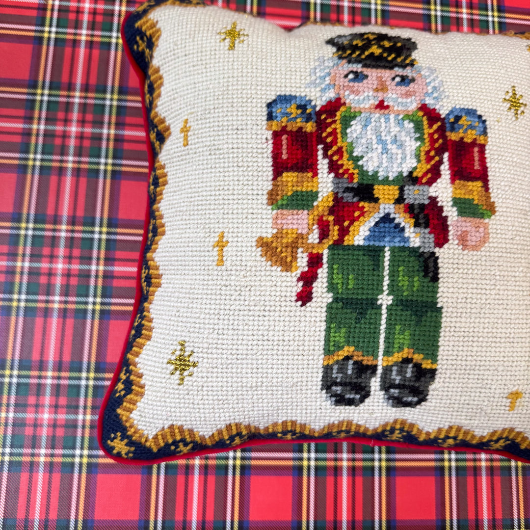 Vintage Nutcracker Needlepoint Pillow