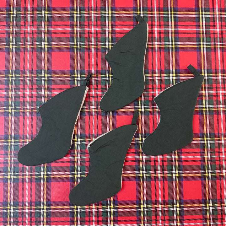 Set of Four Vintage Mini Needlepoint Stockings