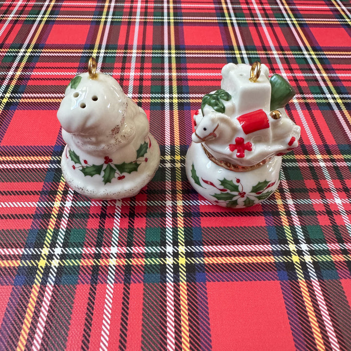 Lenox Holiday Hanging Salt & Pepper Set - Santa and His Bag of Toys