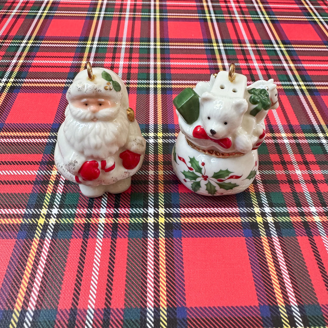 Lenox Holiday Hanging Salt & Pepper Set - Santa and His Bag of Toys