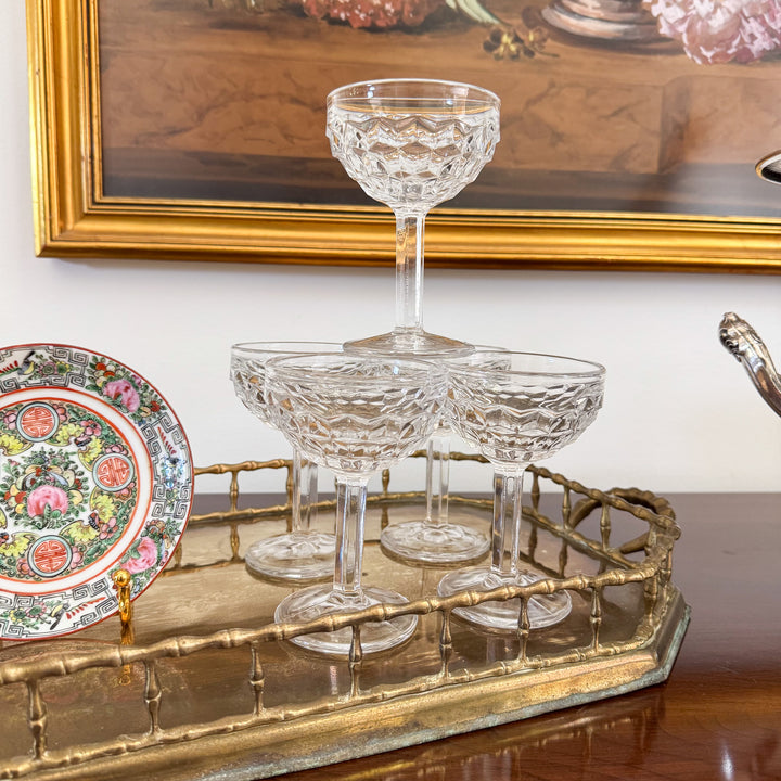 Set of Vintage Fostoria American Clear Champagne Glasses