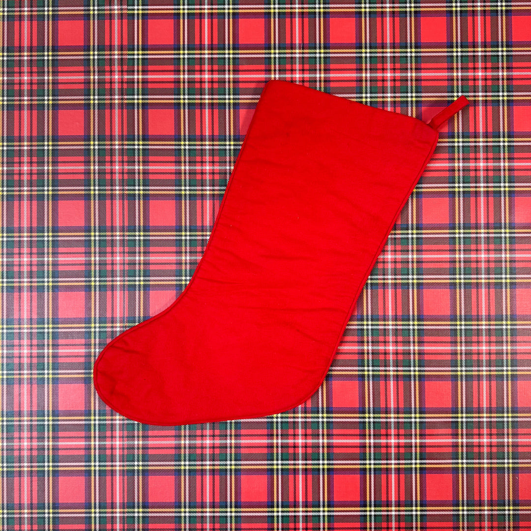 Vintage Merry Christmas Santa and Tree Needlepoint Stocking