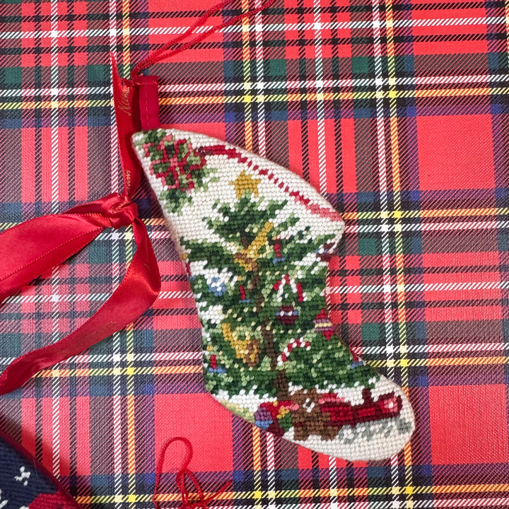 Vintage Neiman Marcus Mini Needlepoint Stockings - Choose Your Style