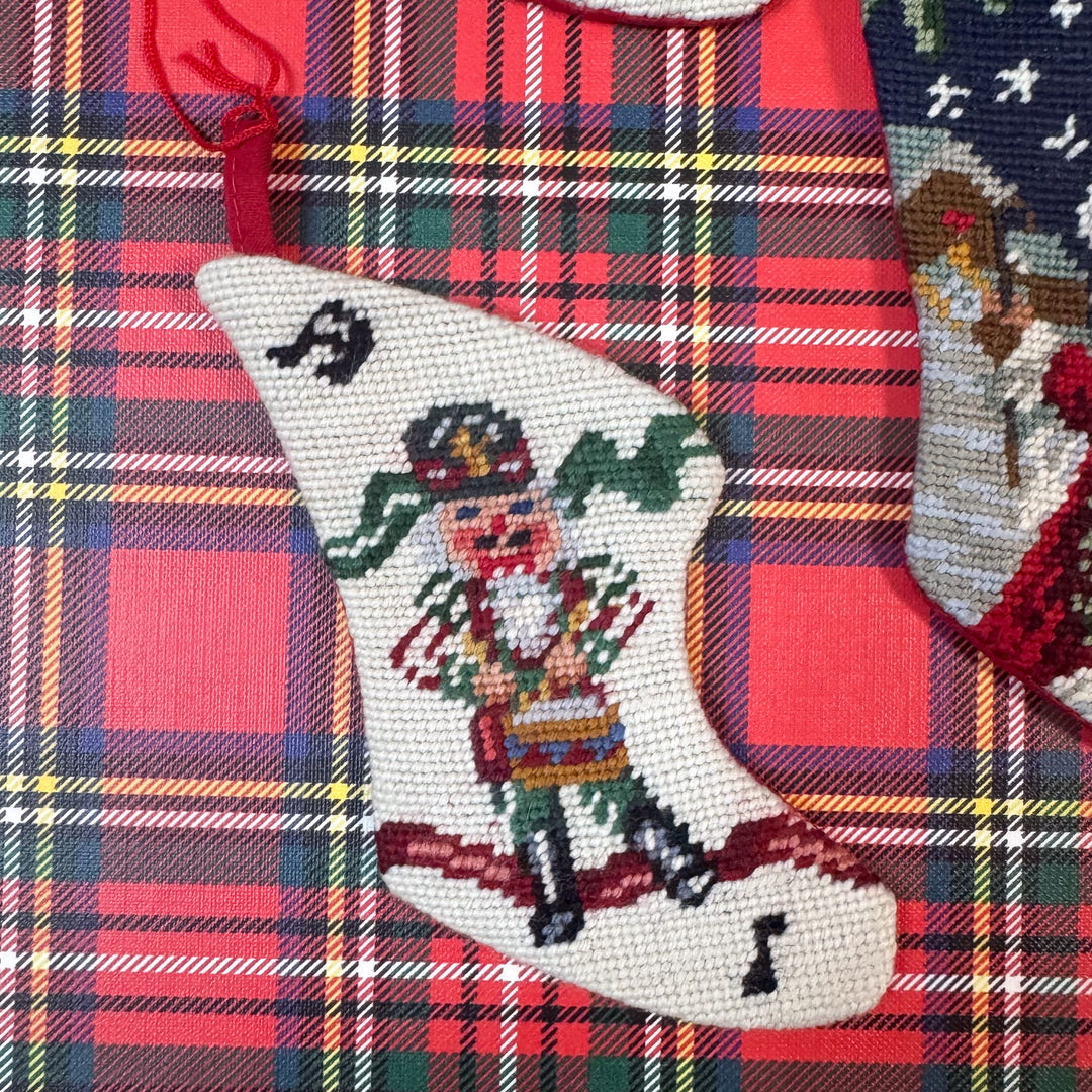 Vintage Neiman Marcus Mini Needlepoint Stockings - Choose Your Style