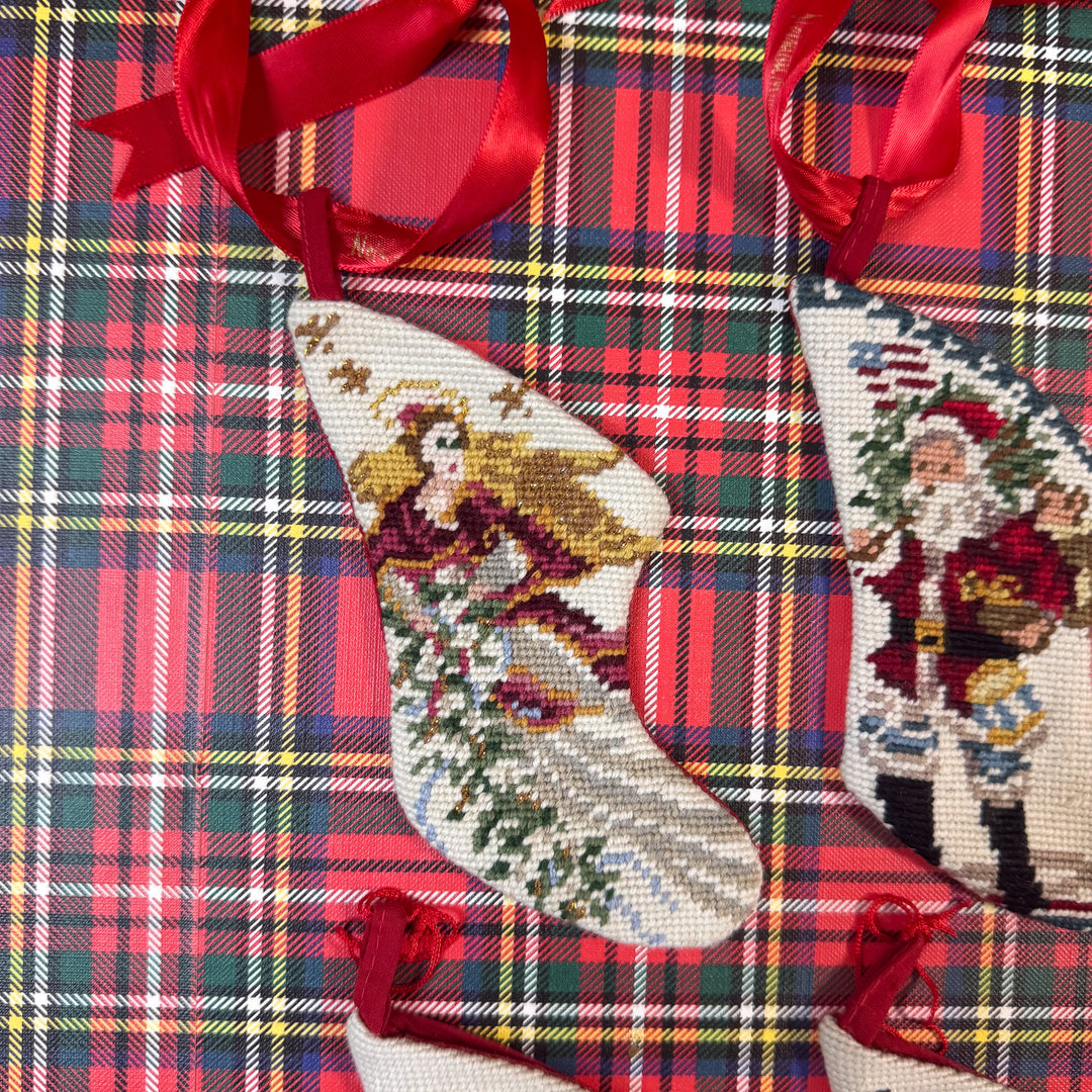 Vintage Neiman Marcus Mini Needlepoint Stockings - Choose Your Style