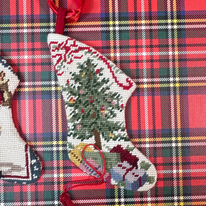 Vintage Neiman Marcus Mini Needlepoint Stockings - Choose Your Style