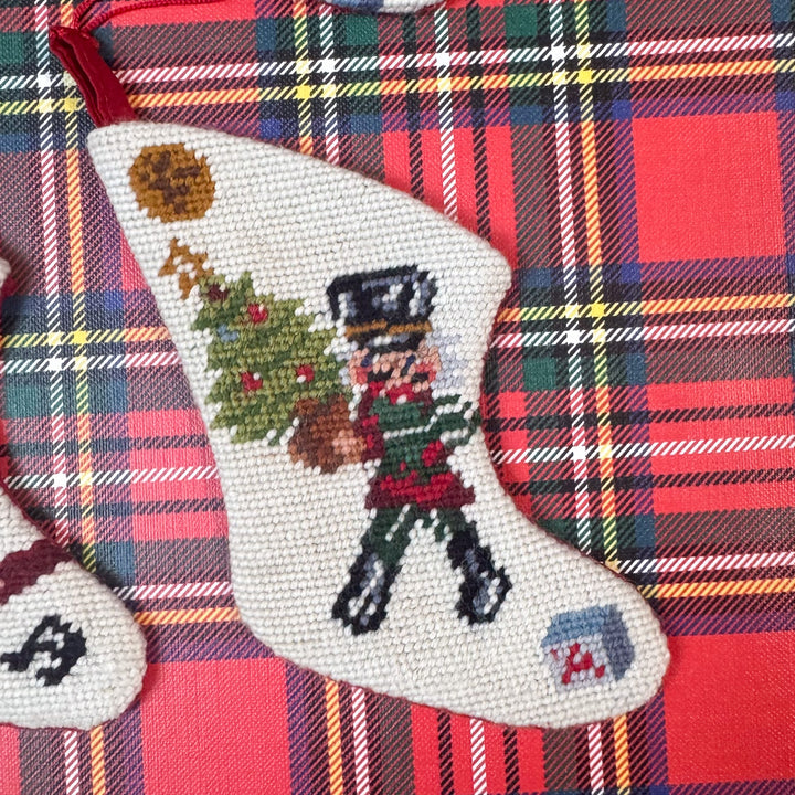 Vintage Neiman Marcus Mini Needlepoint Stockings - Choose Your Style