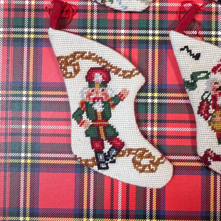 Vintage Neiman Marcus Mini Needlepoint Stockings - Choose Your Style