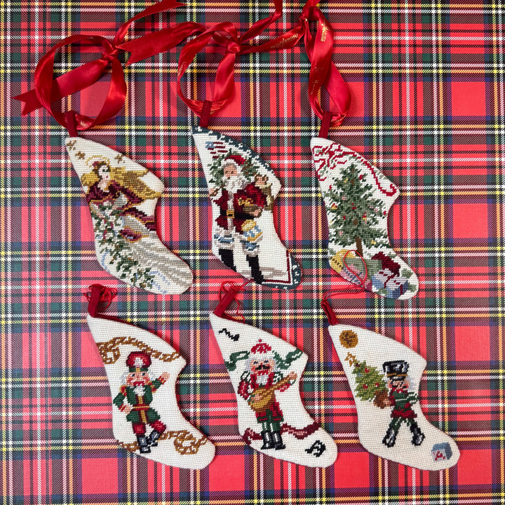 Vintage Neiman Marcus Mini Needlepoint Stockings - Choose Your Style