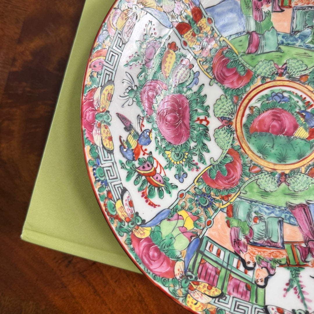 Vintage Rose Medallion Shallow Bowl
