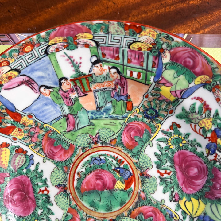 Vintage Rose Medallion Shallow Bowl