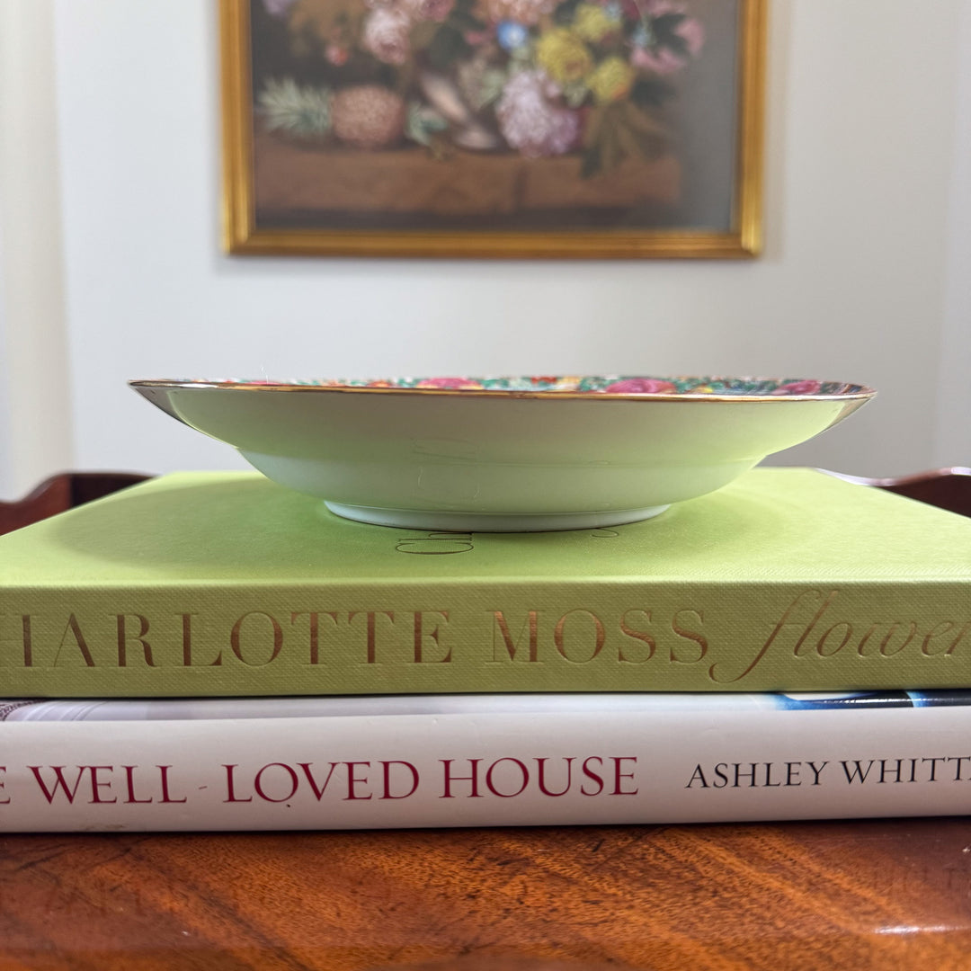 Vintage Rose Medallion Shallow Bowl