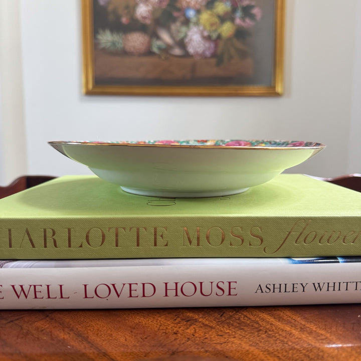 Vintage Rose Medallion Shallow Bowl