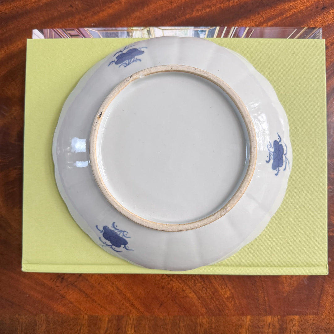 Antique Scalloped Blue Canton Bowl