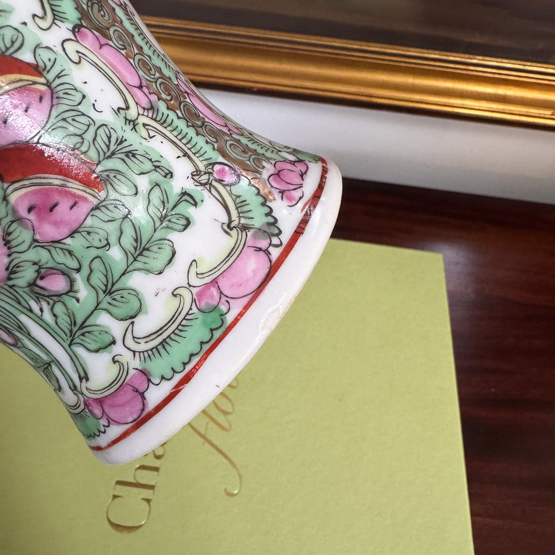 Pair of Vintage Rose Canton Vases