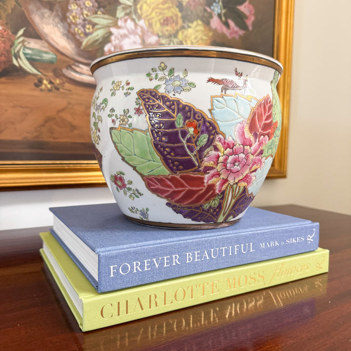 Vintage Tobacco Leaf Cachepot