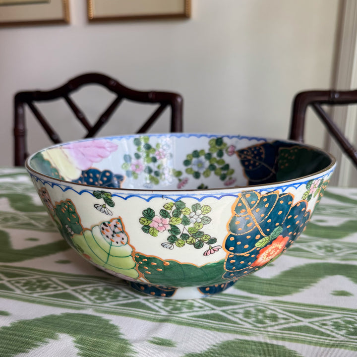 Vintage Tobacco Leaf Pedestal Bowl