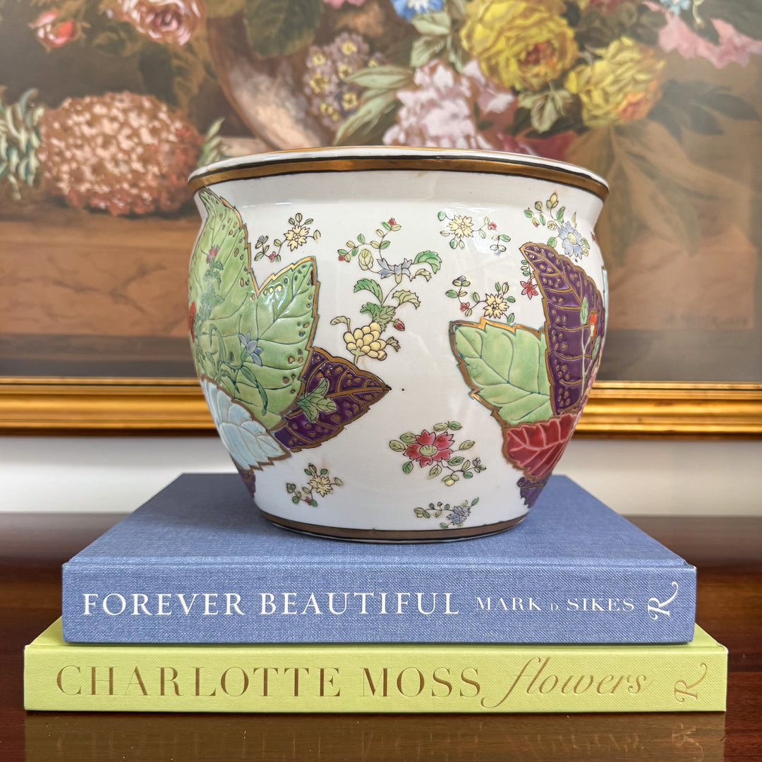 Vintage Tobacco Leaf Cachepot