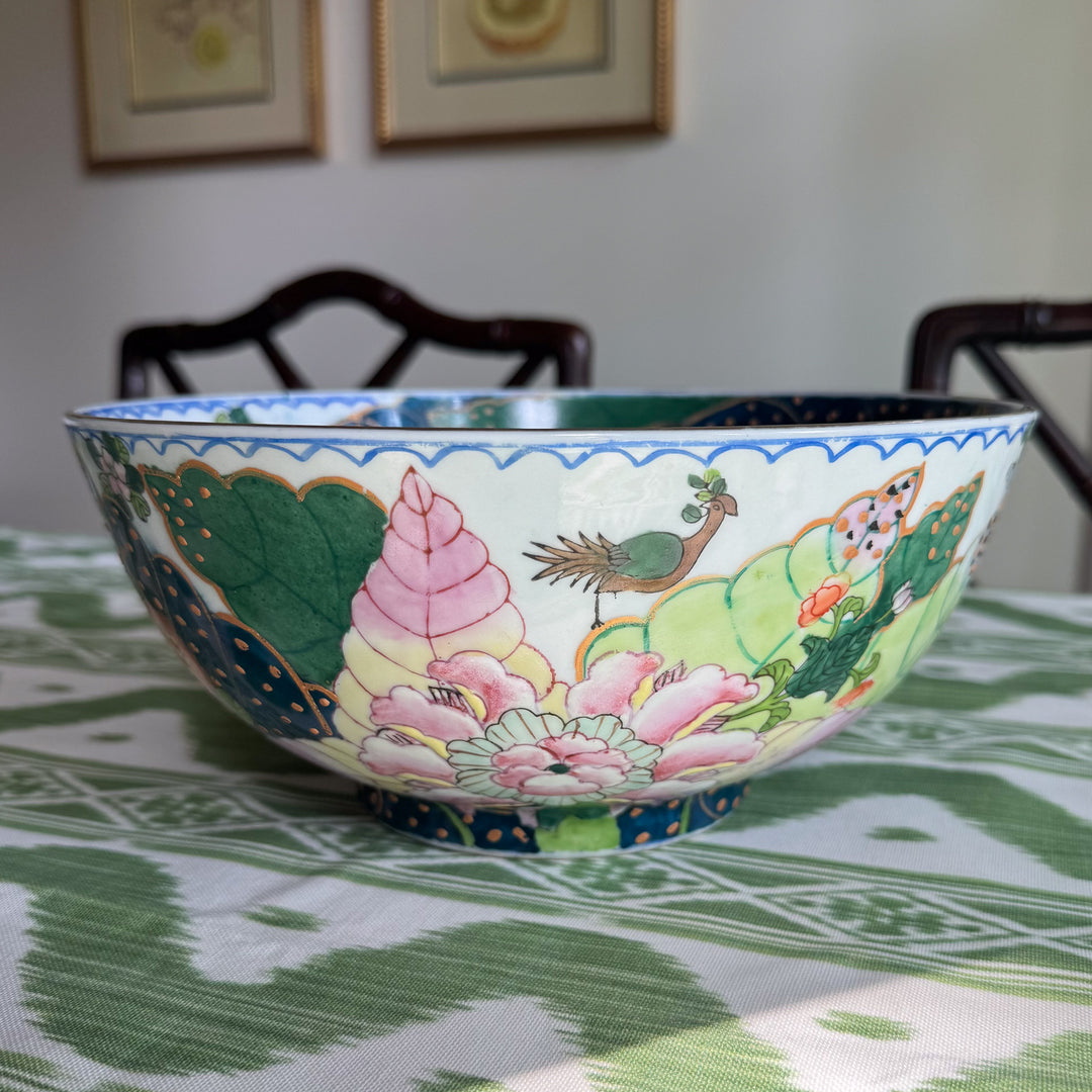 Vintage Tobacco Leaf Pedestal Bowl