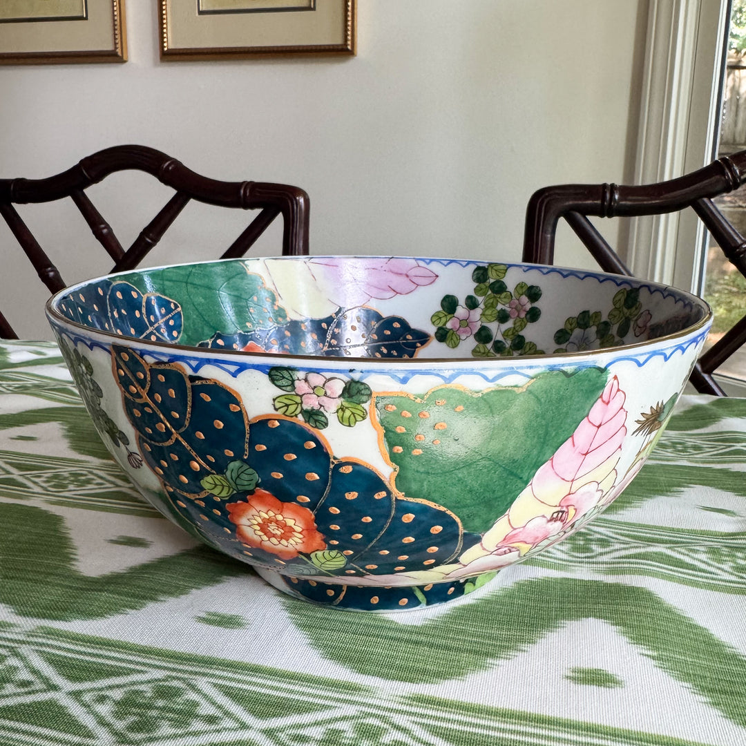 Vintage Tobacco Leaf Pedestal Bowl