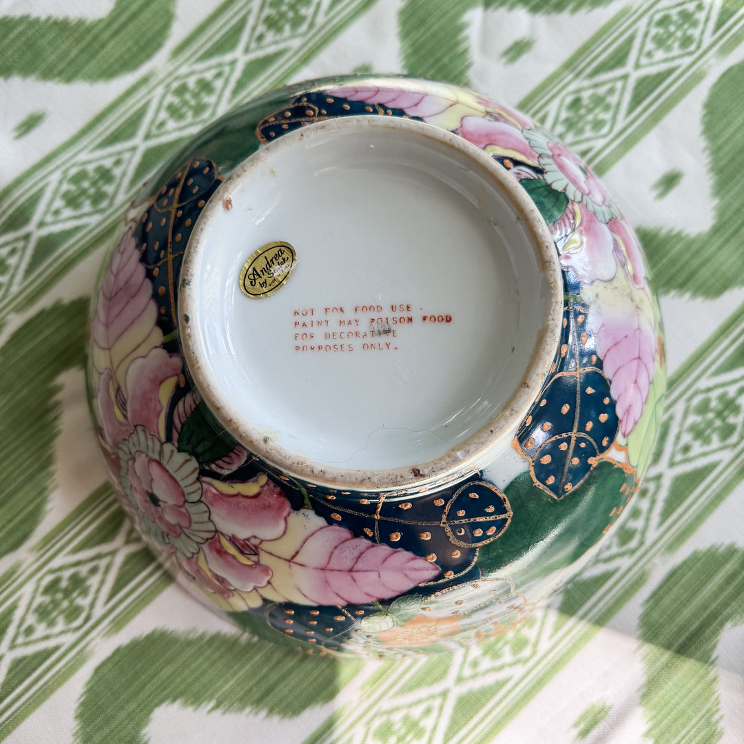 Vintage Tobacco Leaf Pedestal Bowl